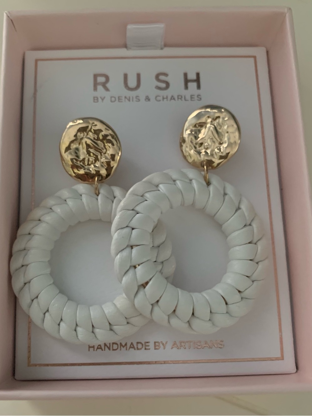 White & Gold Earrings
